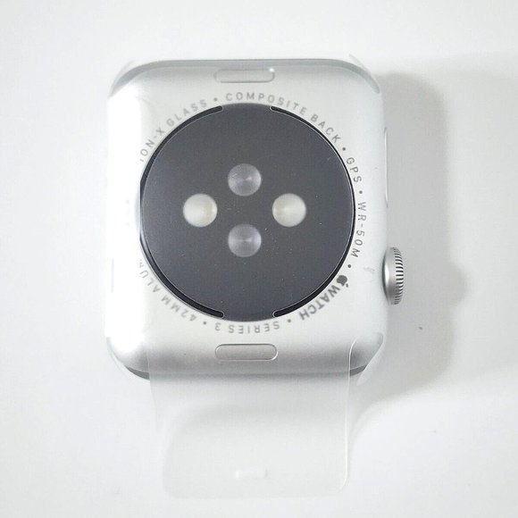 Apple Watch Series 3 GPS 42mm Silver Aluminum -   White Sports Band Model A1859 - Picture 3 of 4